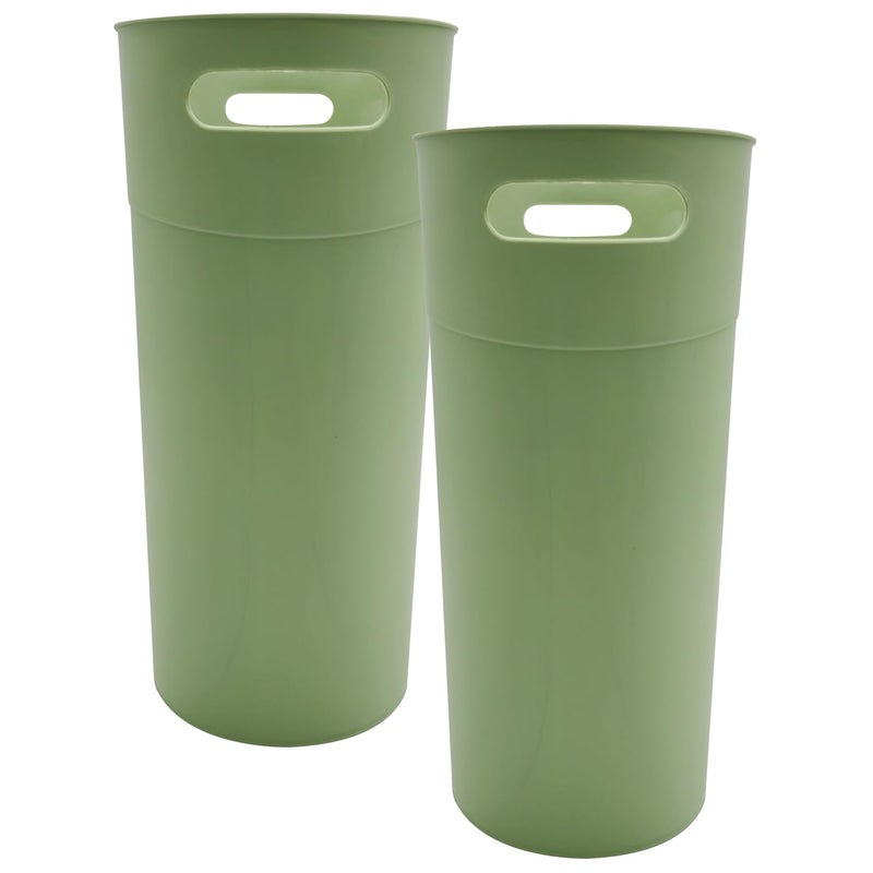 ROYFACC Small Trash Can Plastic Bathroom Wastebasket 3.2 Gallon Slim Garbage Container Bin with Handle for Home Kitchen Bathroom Bedroom Office, 2 Pack (Green) - Image 5